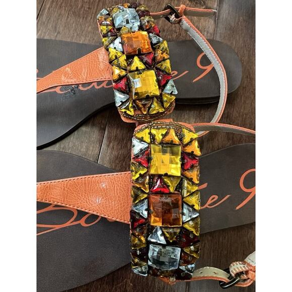 Boutique 9 Women's Embellished Thong Sandals Orange Size 8 - Picture 4 of 10